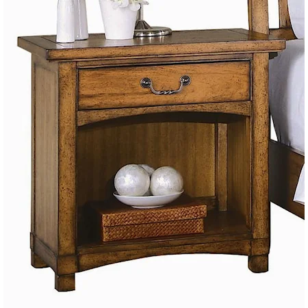 Open Nightstand with One Drawer and One Shelf